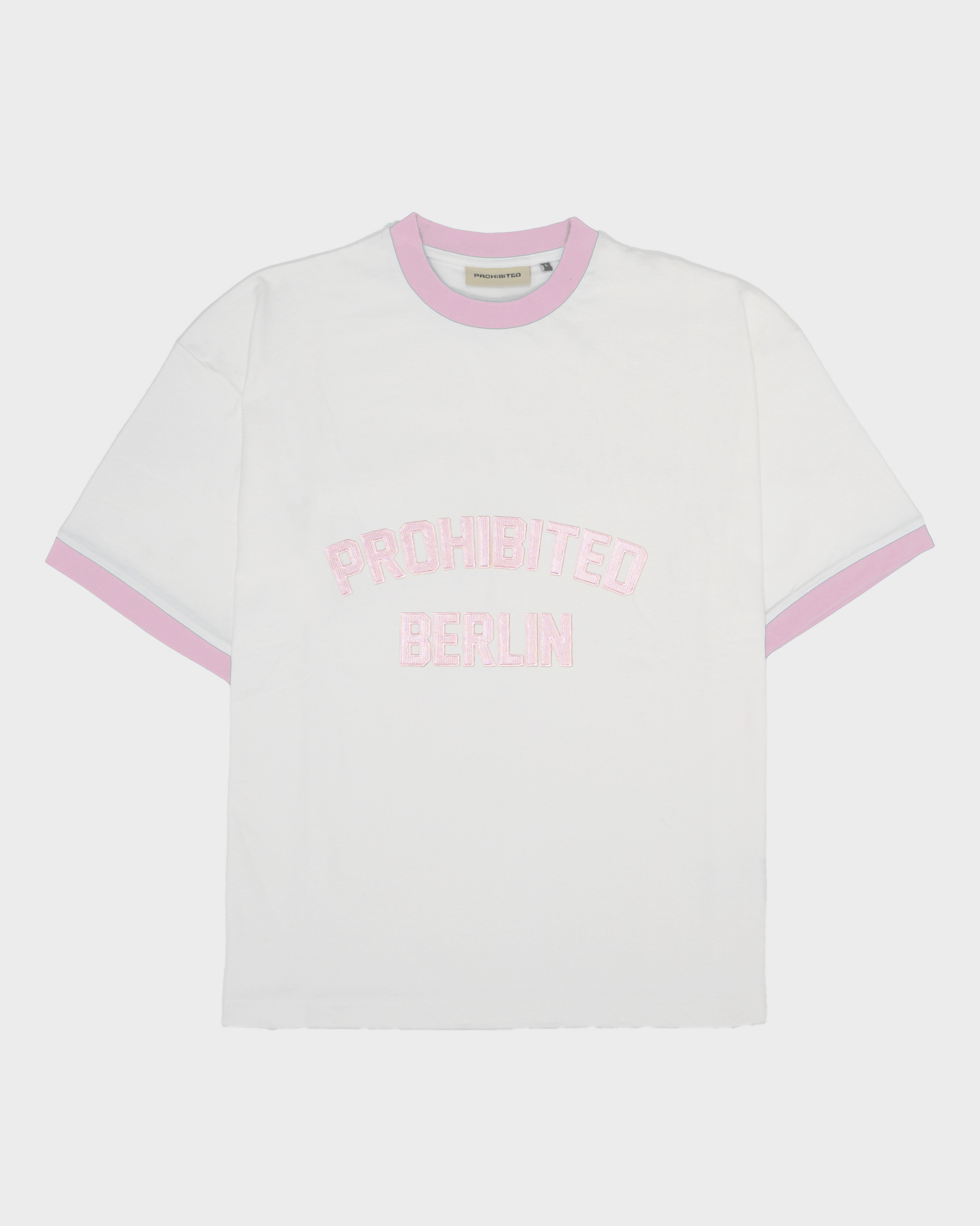PROHIBITED Rush Contrast Tee - Off White Pink - FREESTYLE LLORET