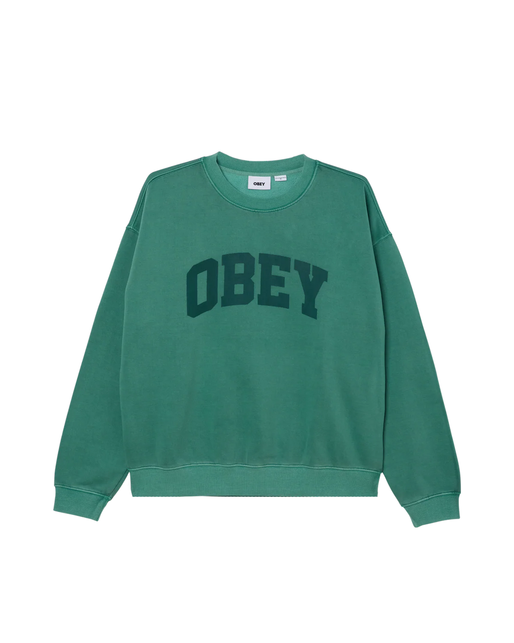 OBEY COLLEGIATE  Pigment Crewneck - Green Pigment Rainforest - FREESTYLE LLORET
