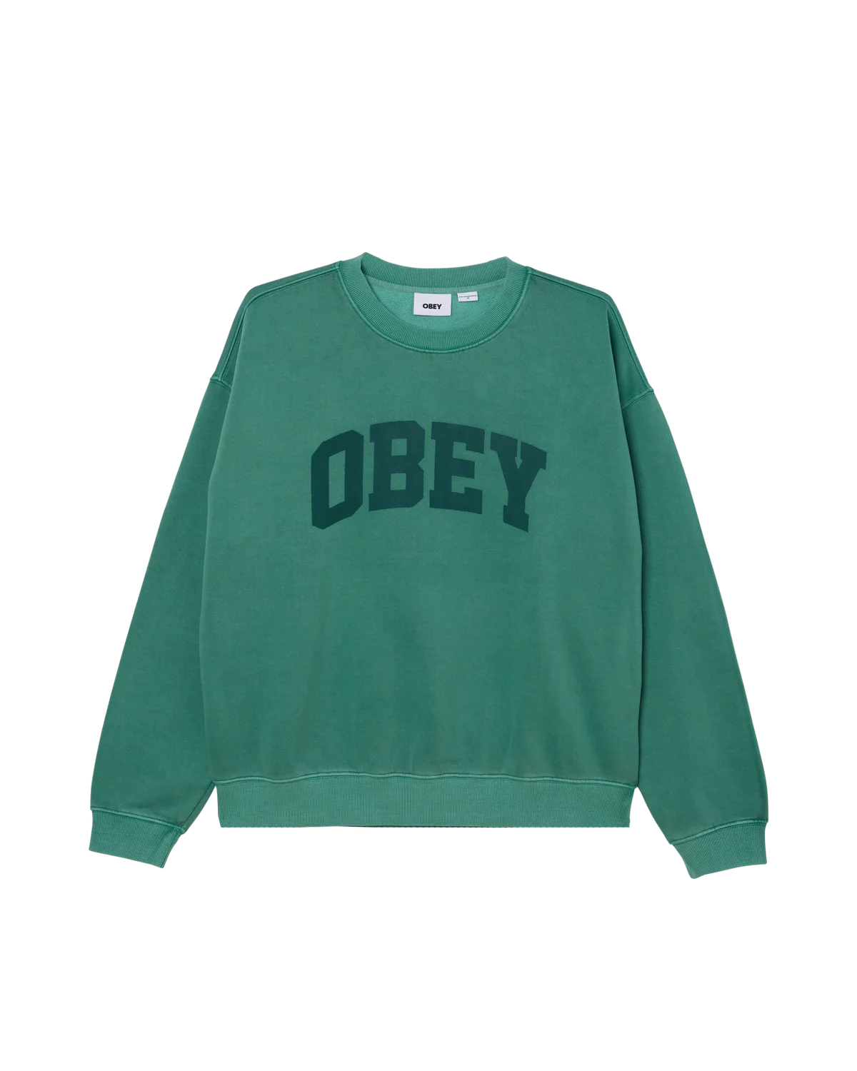 OBEY COLLEGIATE  Pigment Crewneck - Green Pigment Rainforest - FREESTYLE LLORET
