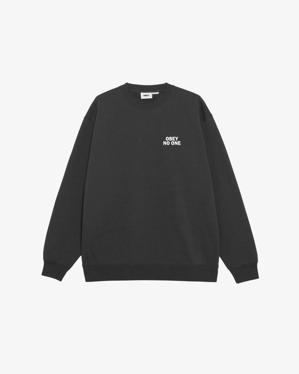 OBEY NO ONE CREWNECK - Black