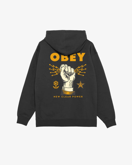 OBEY NEW CLEAR POWER HEAVYWEIGHT PULLOVER - Black