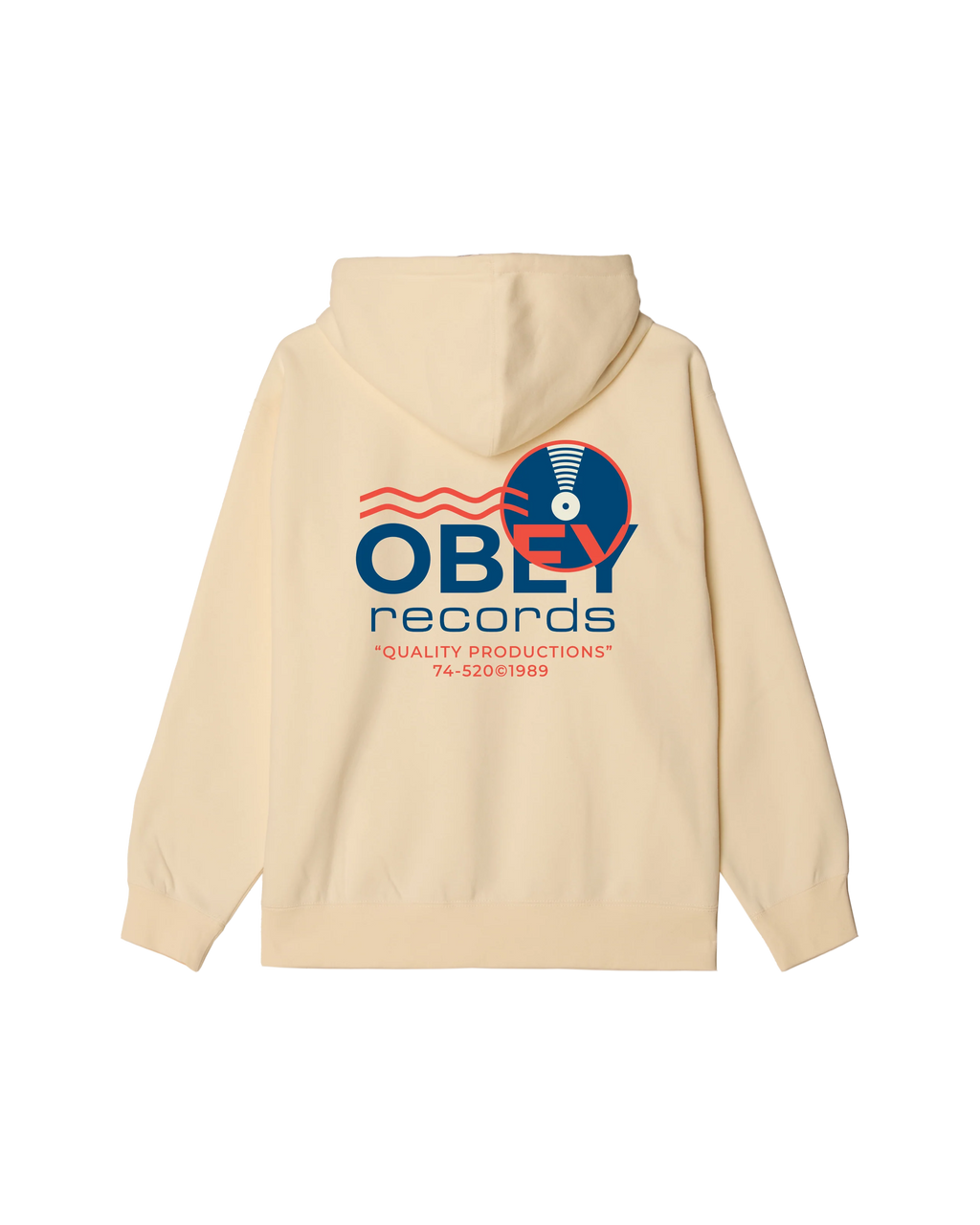 OBEY Records Sound Waves Hood - Unbleached