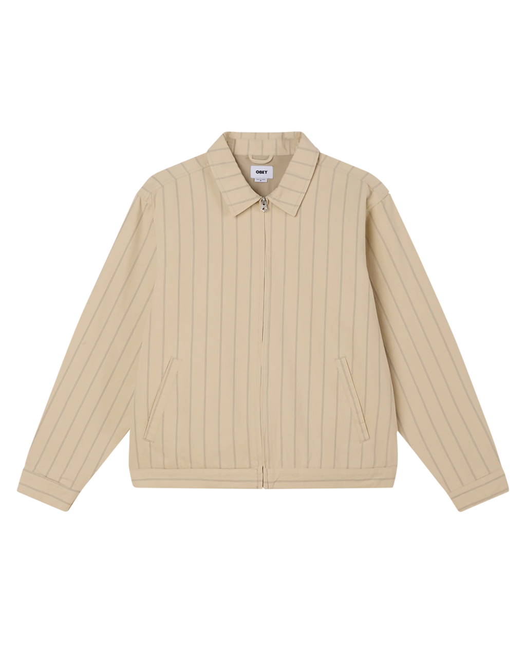 OBEY Stripe Zip Jacket - Pelican Multi