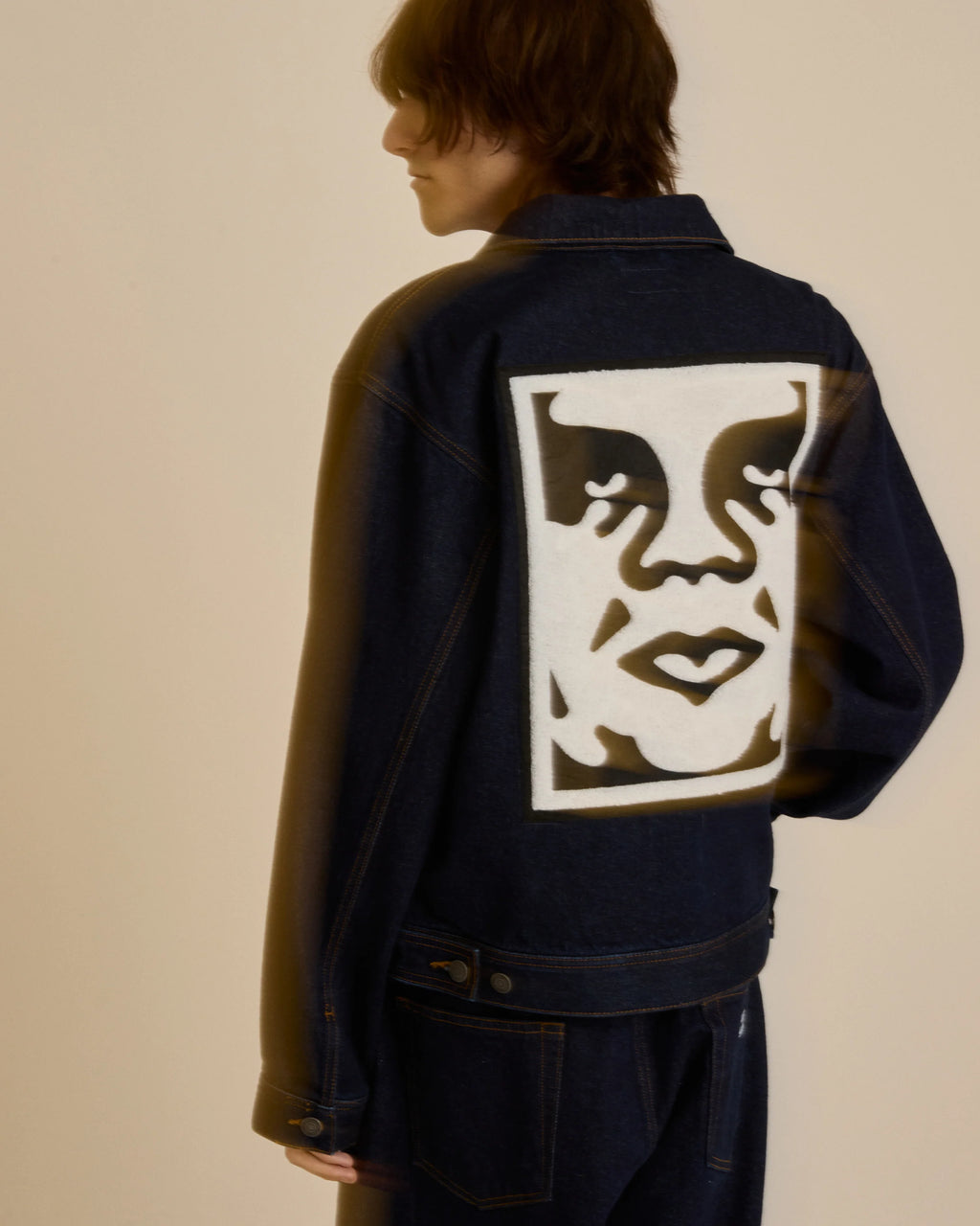 OBEY Hard Work Zip Denim Jacket - Rinsed Indigo