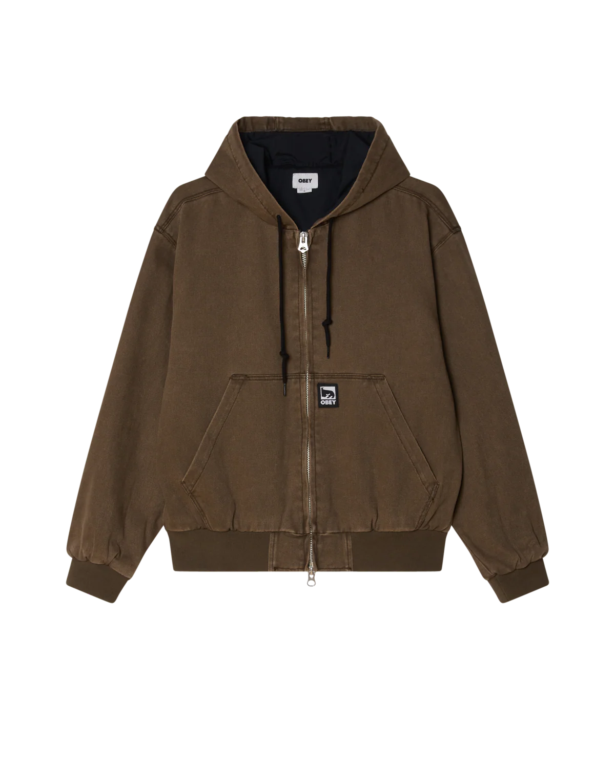 OBEY GLEN ZIP UP JACKET - Wren Faded Wash