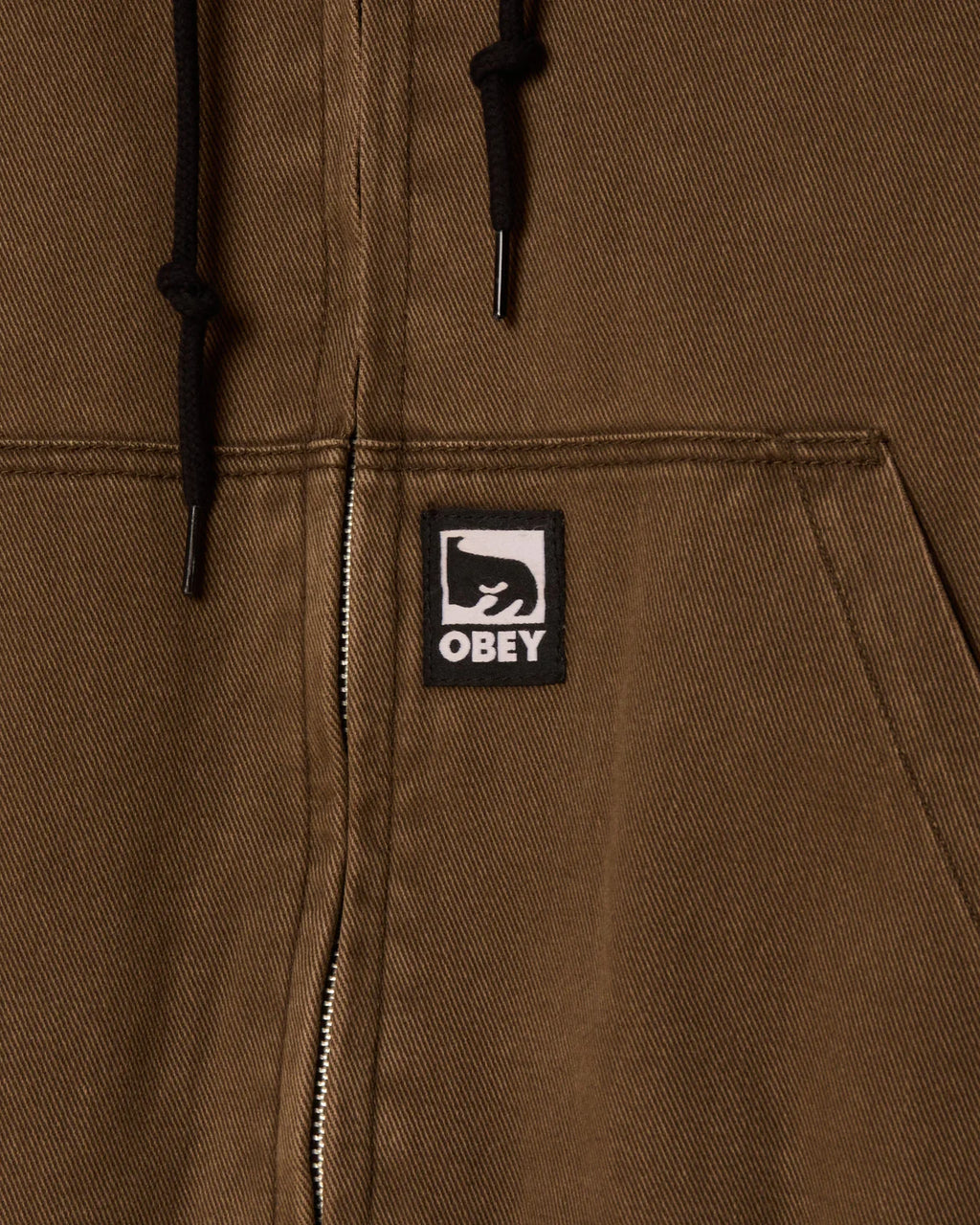 OBEY GLEN ZIP UP JACKET - Wren Faded Wash