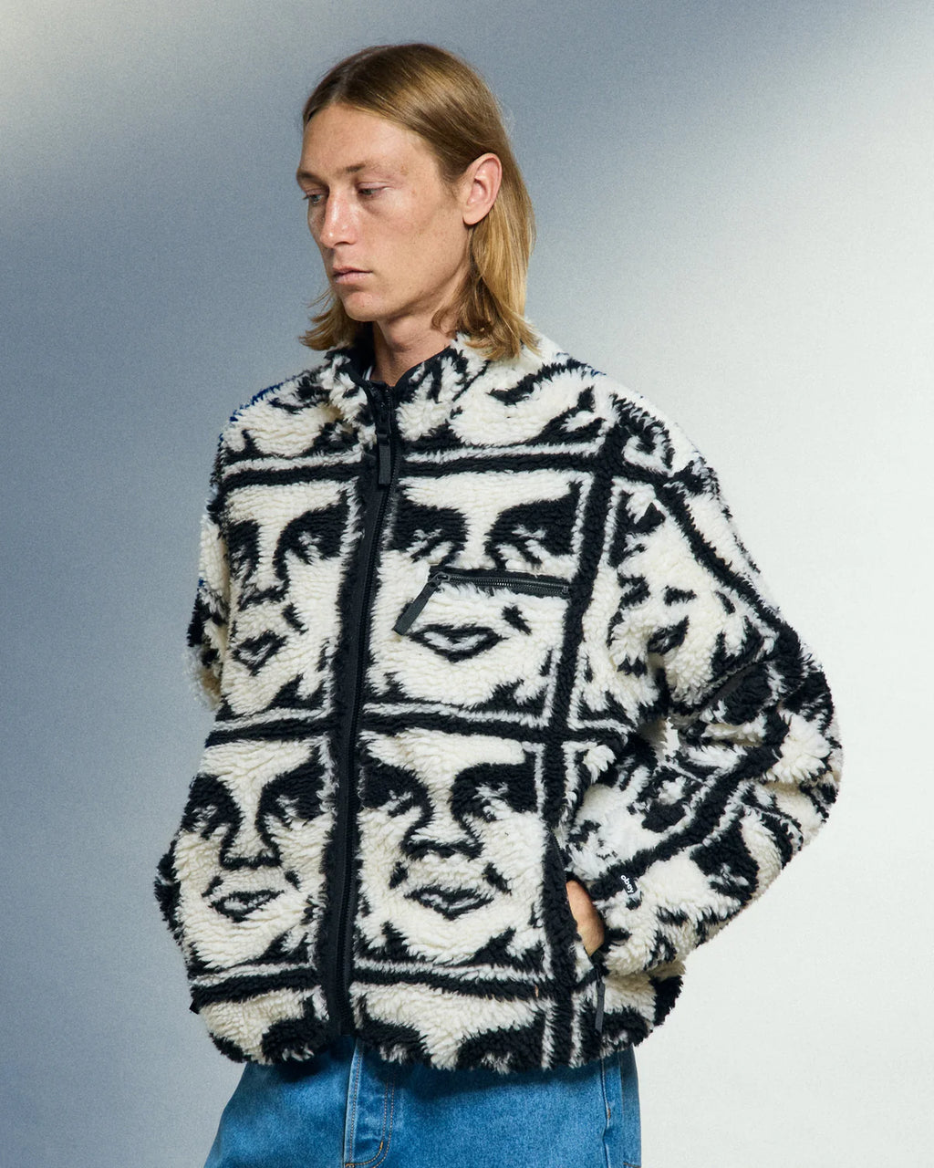 OBEY REPEATED ICON SHERPA - Black Multi