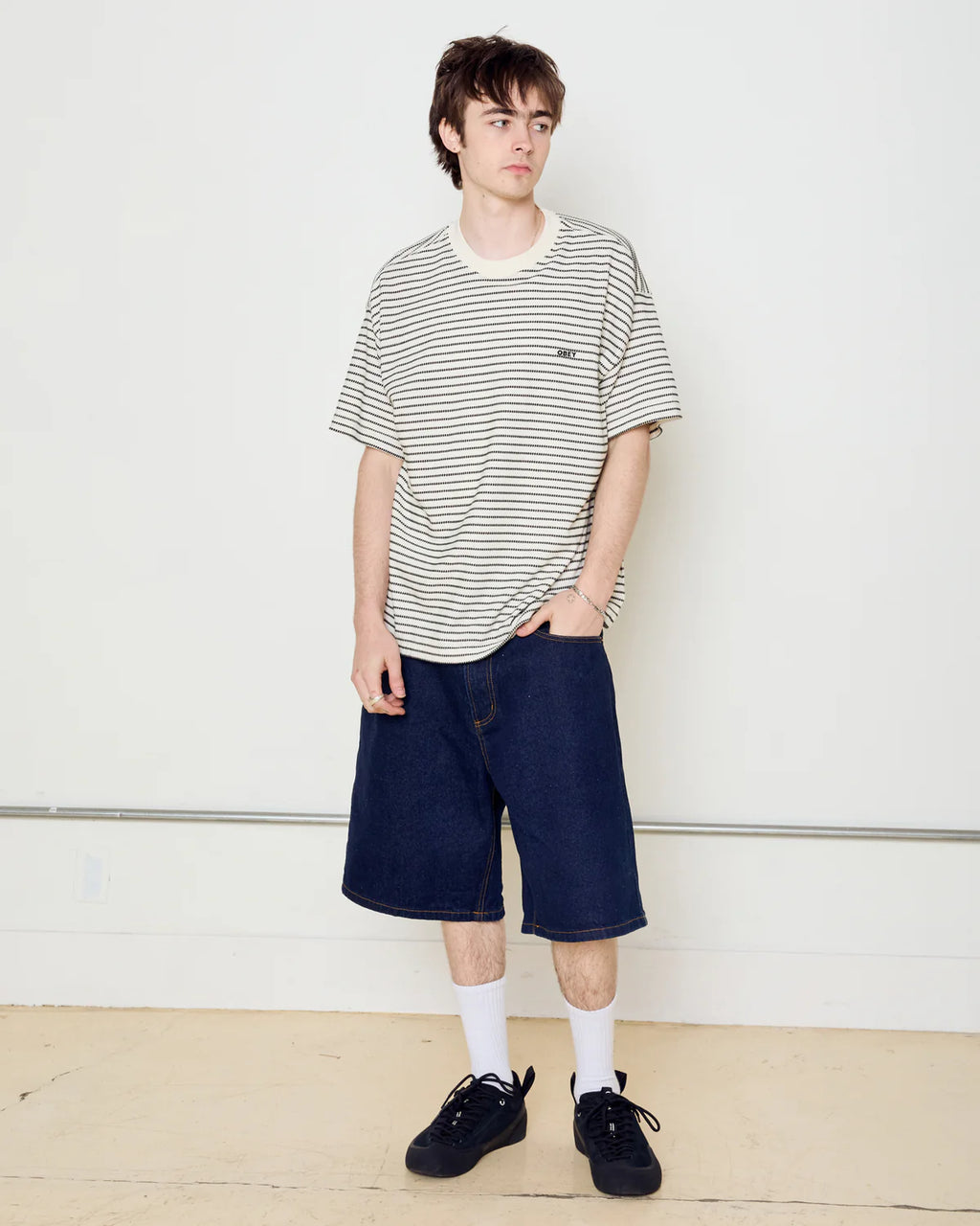 OBEY EDWIN SS TEE - Cream Multi