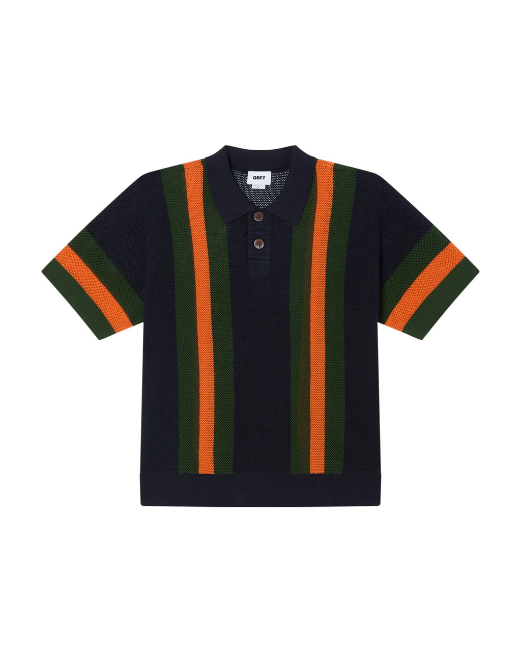 OBEY Seth Polo Sweater - Dark Navy Multi - FREESTYLE LLORET