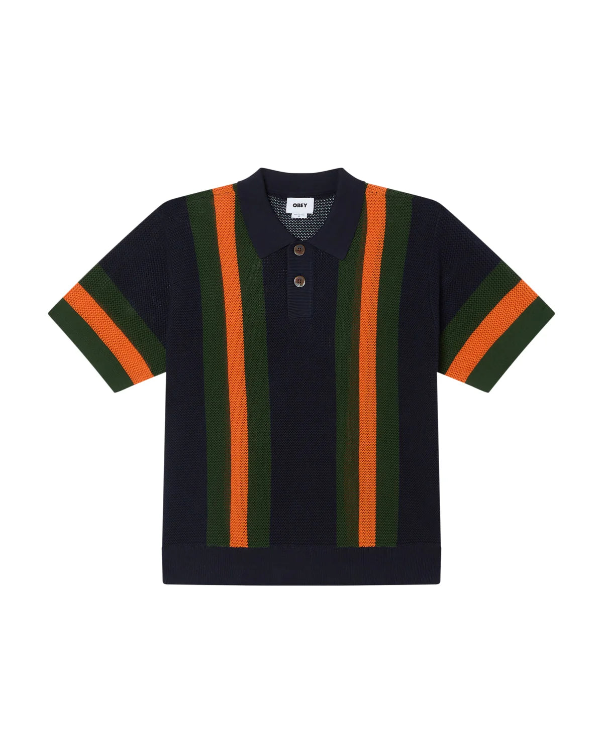 OBEY Seth Polo Sweater - Dark Navy Multi - FREESTYLE LLORET