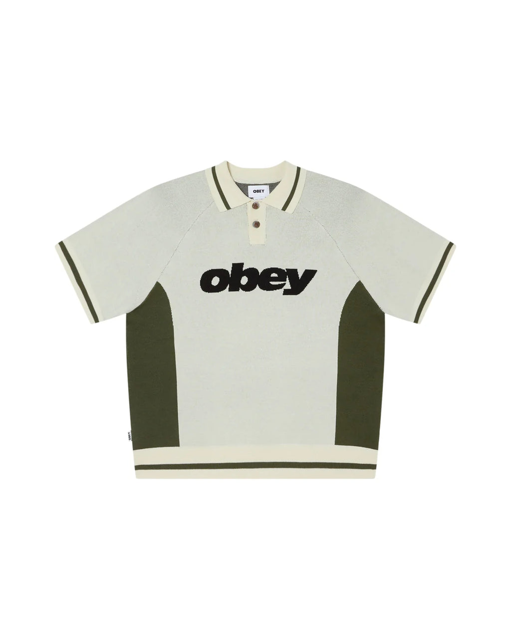 OBEY SPORT Polo Sweater - Unbleached Multi - FREESTYLE LLORET