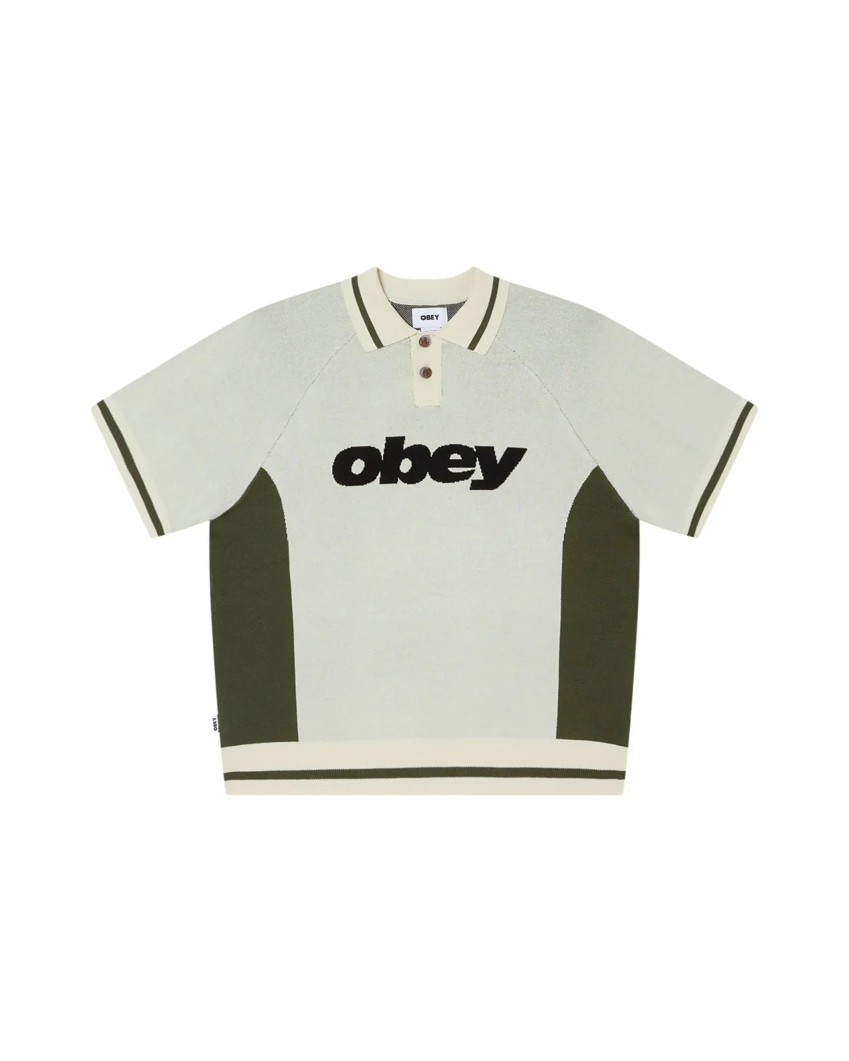 OBEY SPORT Polo Sweater - Unbleached Multi - FREESTYLE LLORET