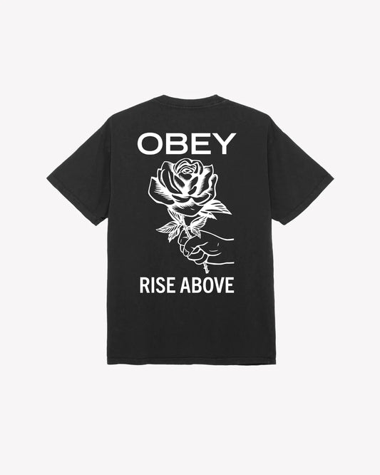 OBEY RISE ABOVE ROSE PIGMENT T-SHIRT - Vintage Black