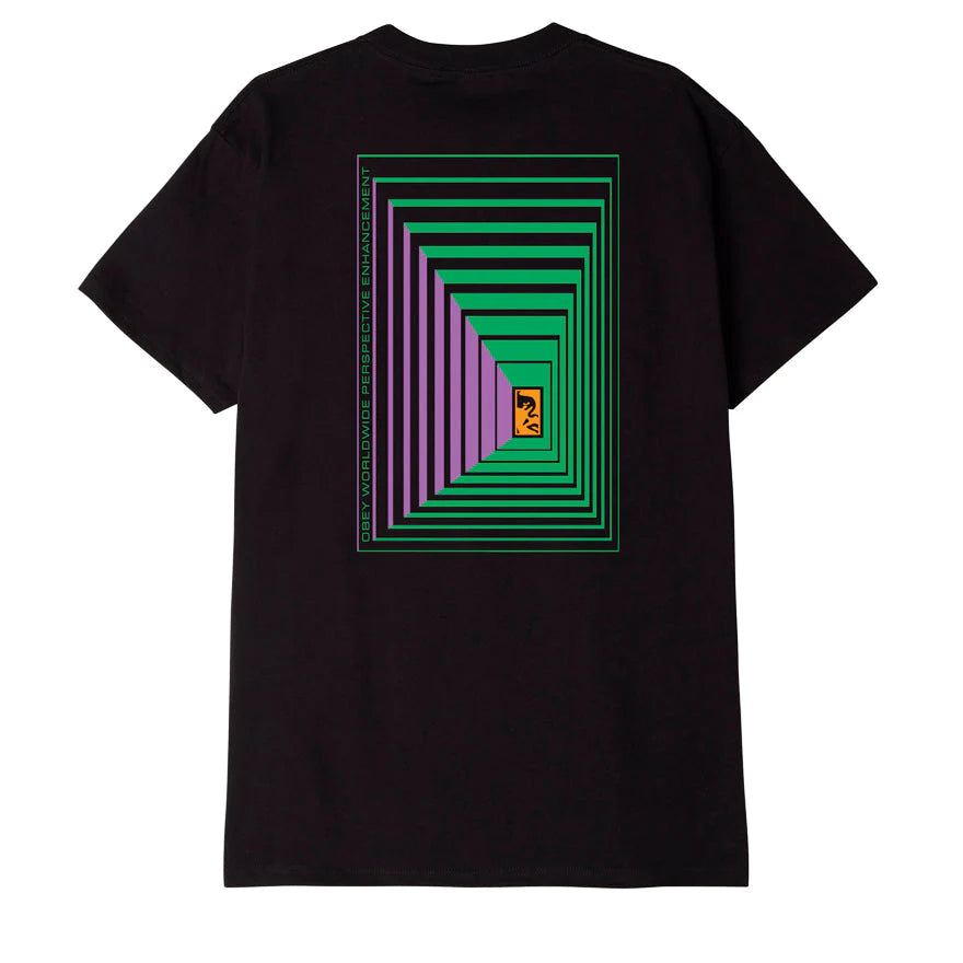 OBEY OP PERSPECTIVE ORGANIC T-SHIRT - Black