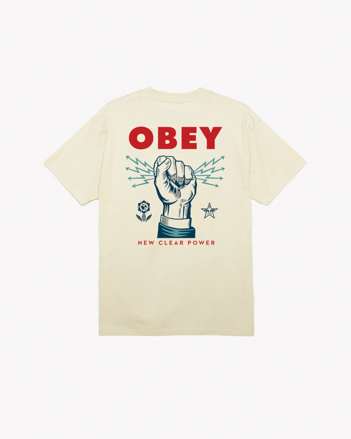 OBEY NEW CLEAR POWER T-SHIRT - Cream