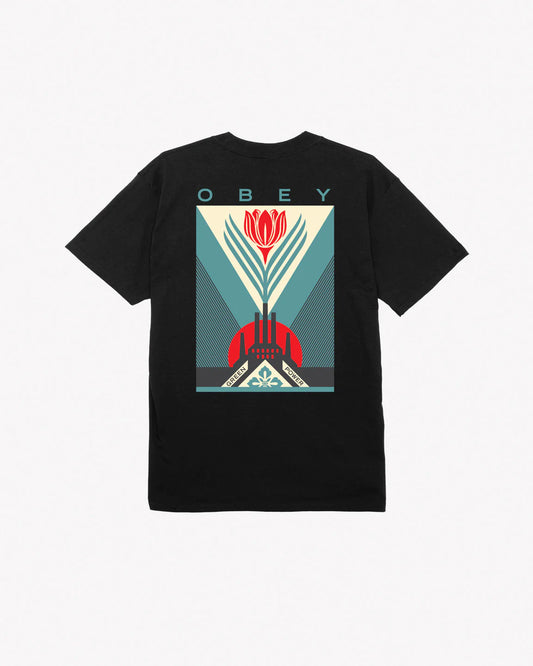 OBEY GREEN POWER FACTORY CLASSIC T-SHIRT - Black