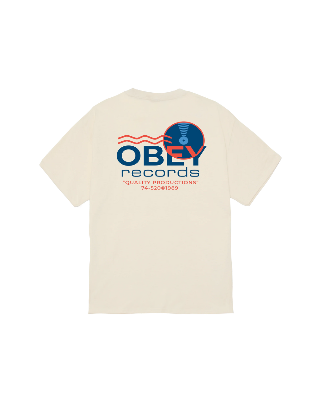 OBEY Records Sound Waves s/s Tee - Cream