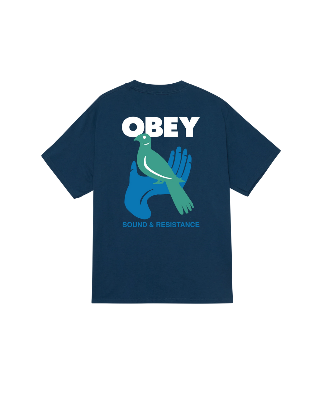 OBEY SOUND & RESISTANCE BIRD T-SHIRT - Harbor Blue
