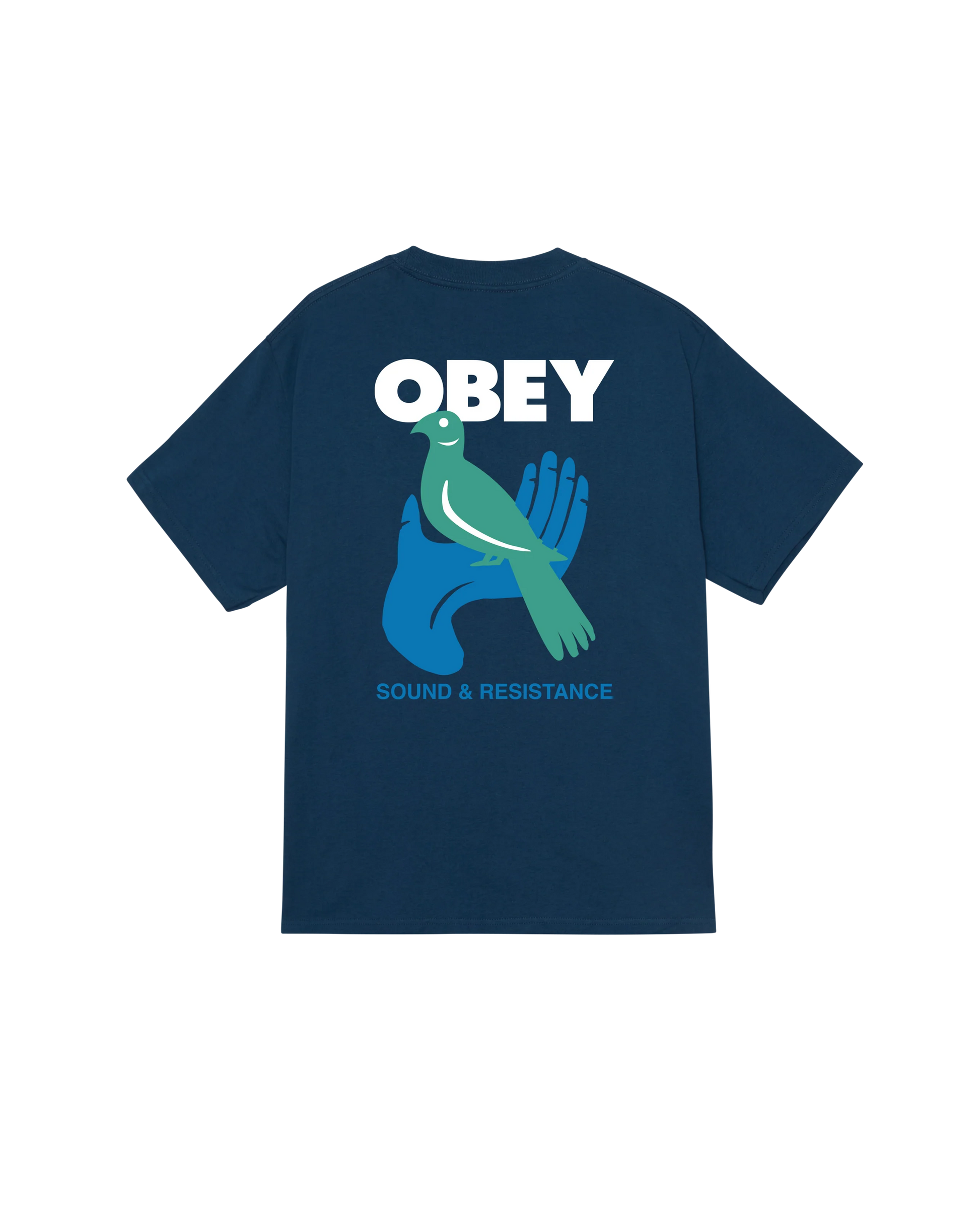 OBEY SOUND & RESISTANCE BIRD T-SHIRT - Harbor Blue