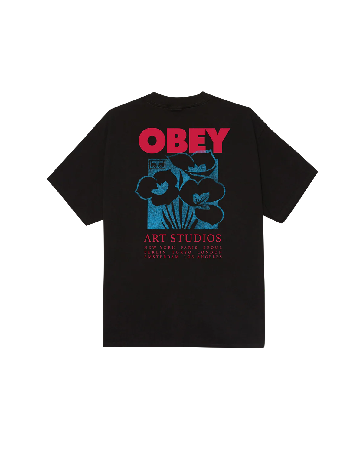 OBEY ART STUDIO FLOWERS CLASSIC T-SHIRT - Black