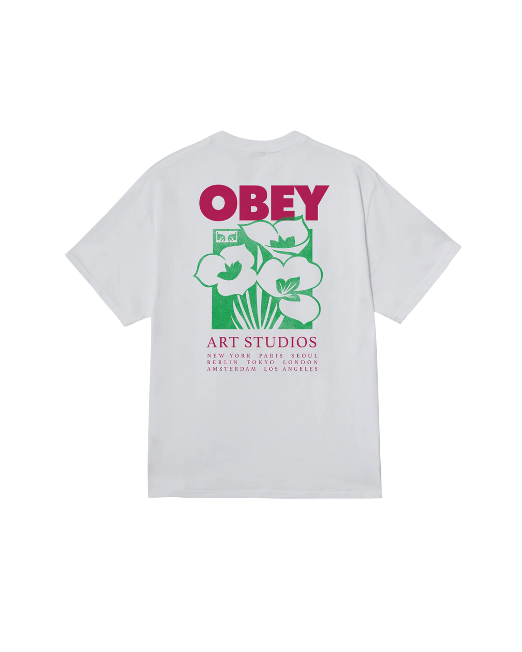 OBEY ART STUDIO FLOWERS CLASSIC T-SHIRT - White