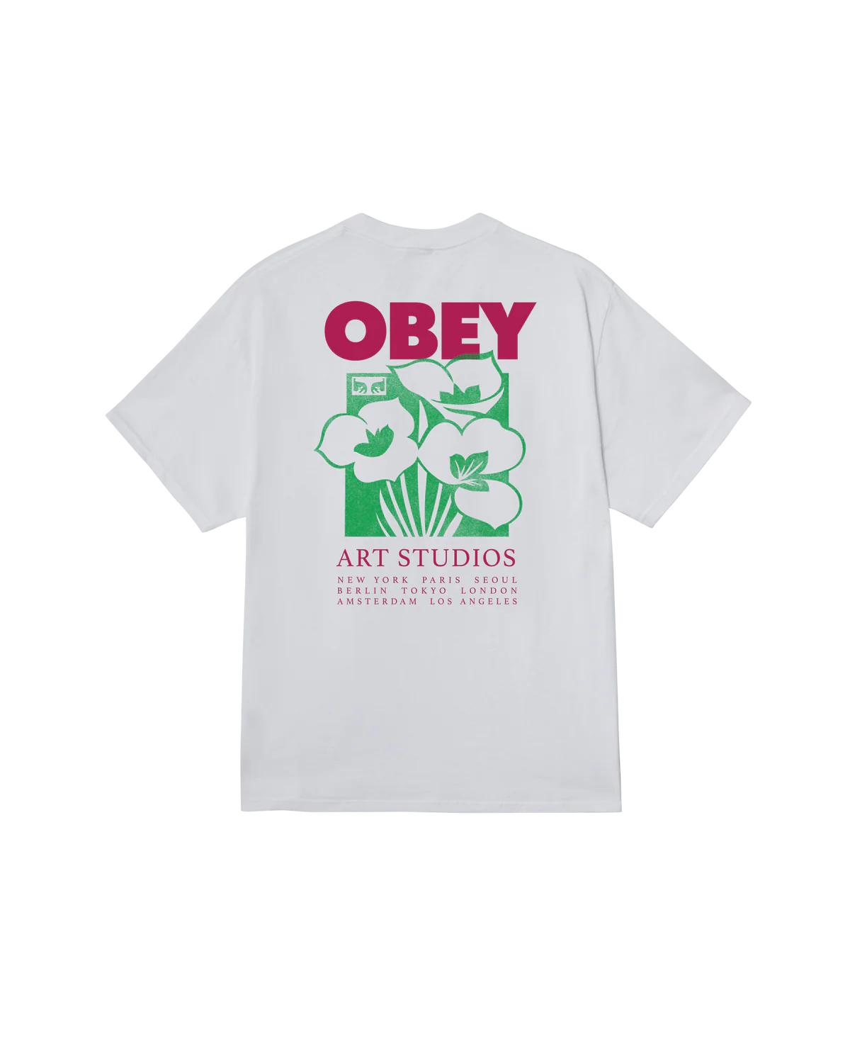 OBEY ART STUDIO FLOWERS CLASSIC T-SHIRT - White