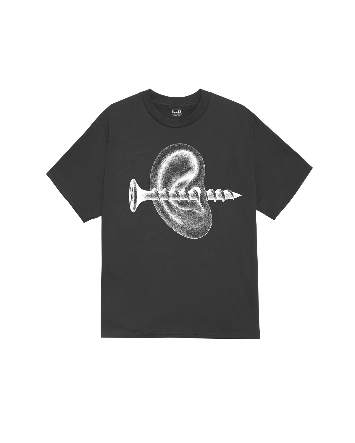 OBEY RECORDS EAR CLASSIC T-SHIRT - Vintage Black