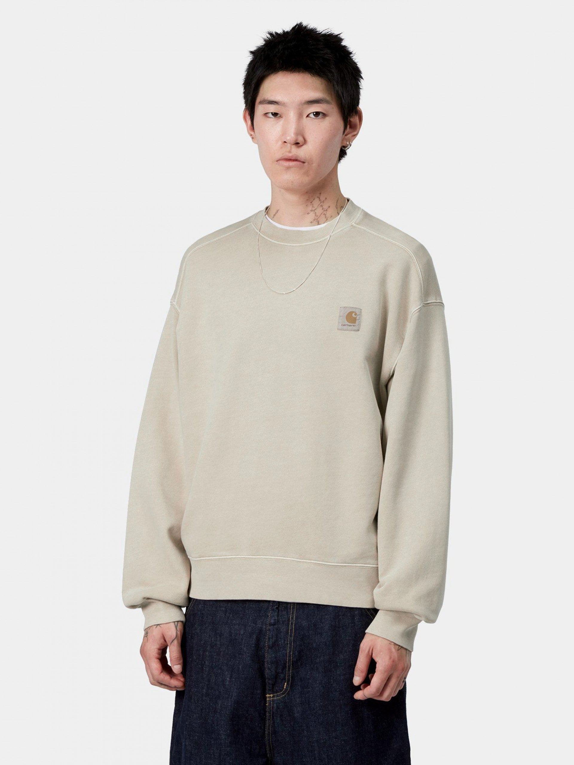 CARHARTT WIP Vista Sweatshirt - Fleur De Sel, Garment dyed