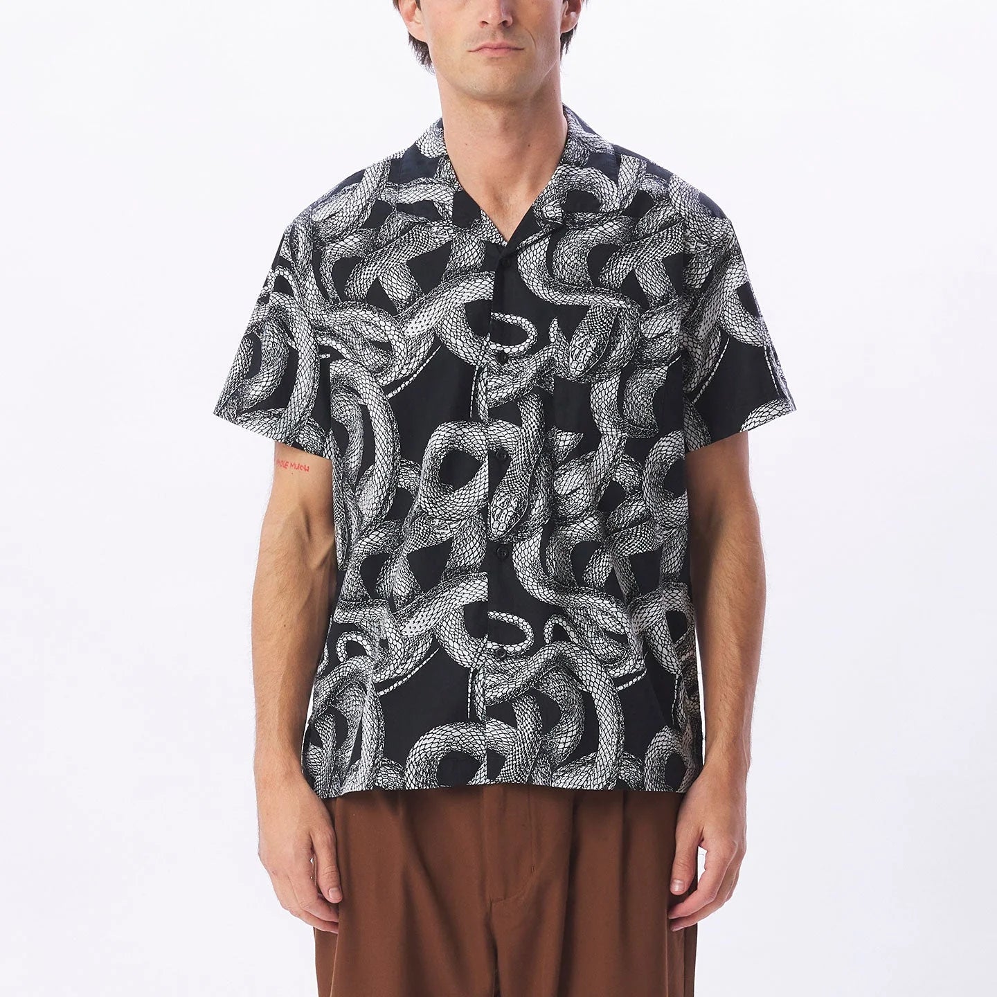OBEY SLITHER WOVEN SS SHIRT - Black Multi