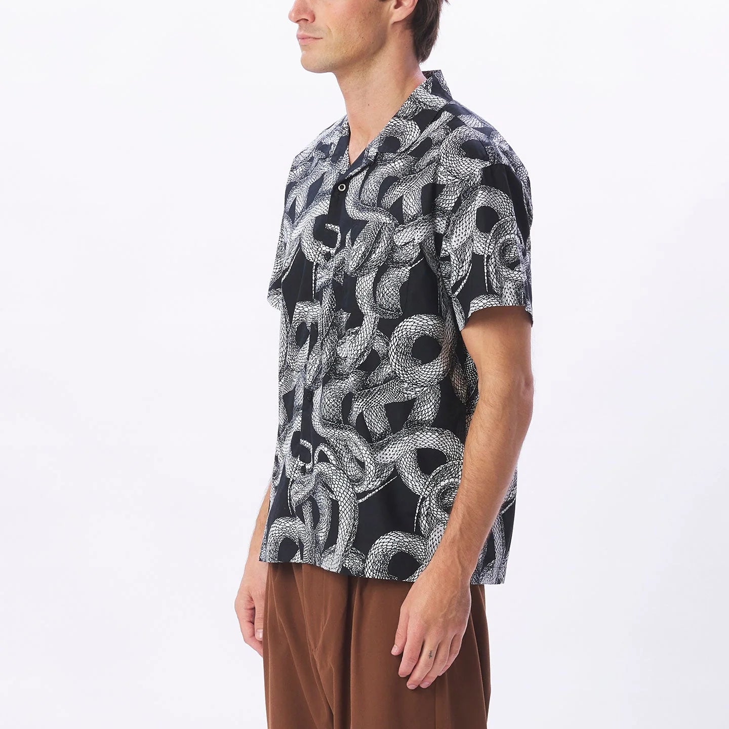 OBEY SLITHER WOVEN SS SHIRT - Black Multi
