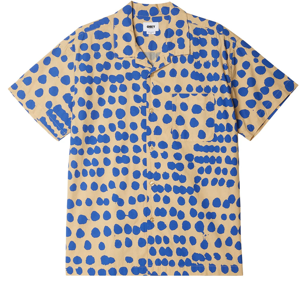 OBEY CONNECT WOVEN SS SHIRT - Irish Cream Multi