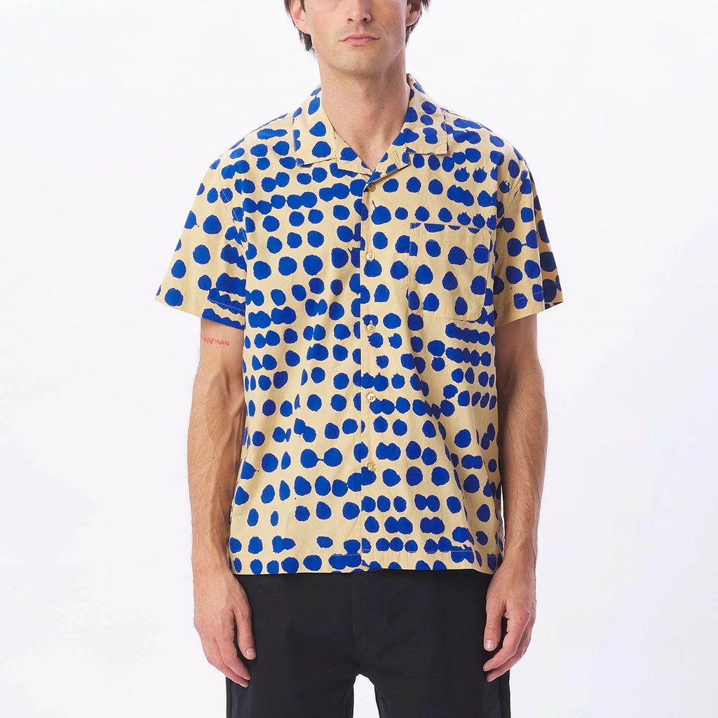 OBEY CONNECT WOVEN SS SHIRT - Irish Cream Multi