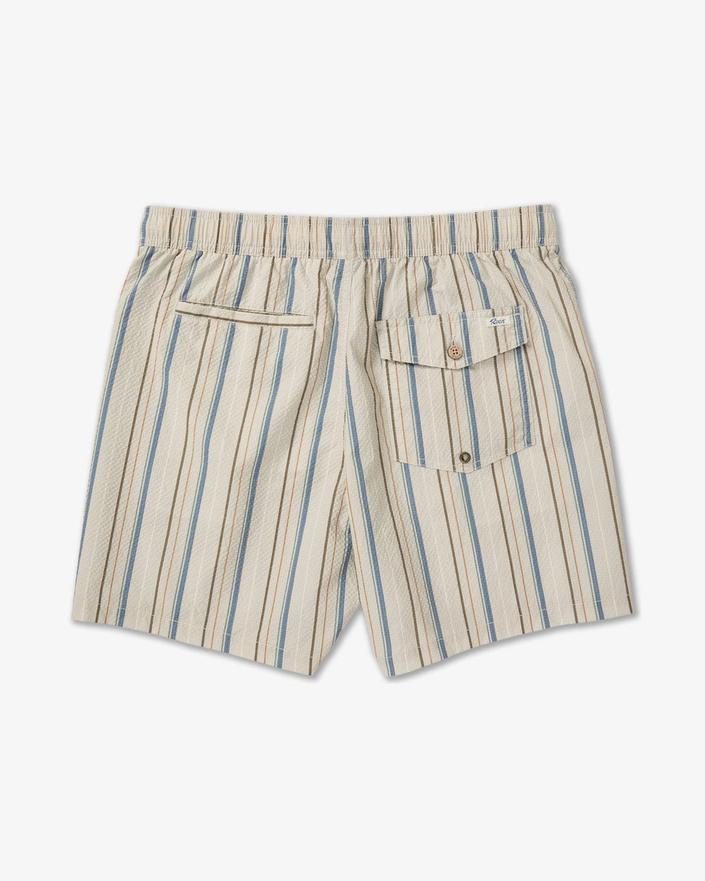RVCA Exotica Seersucker Elastic 17" - Light Khaki Stripes - FREESTYLE LLORET