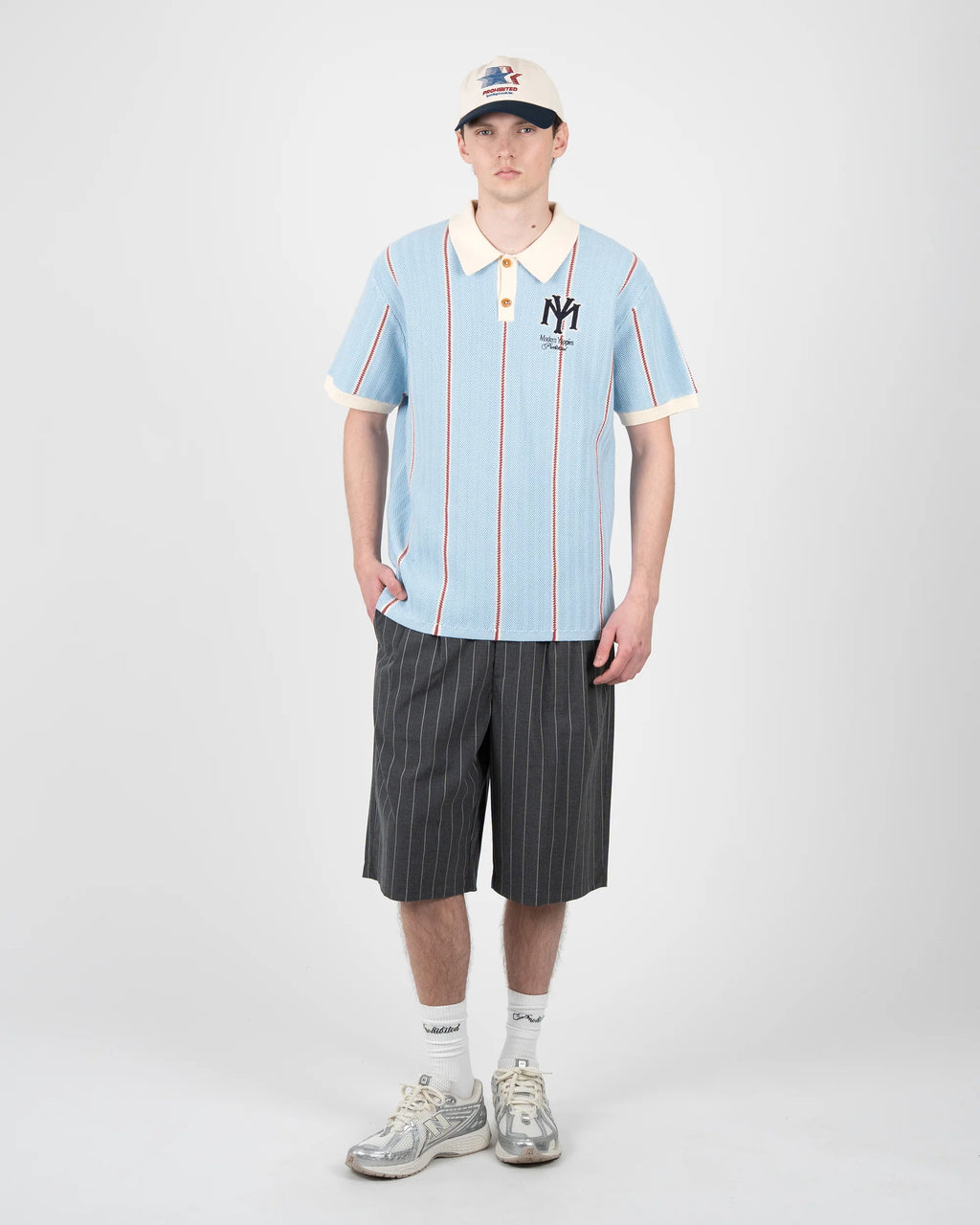 PROHIBITED Off Season Knit Polo - Blue - FREESTYLE LLORET