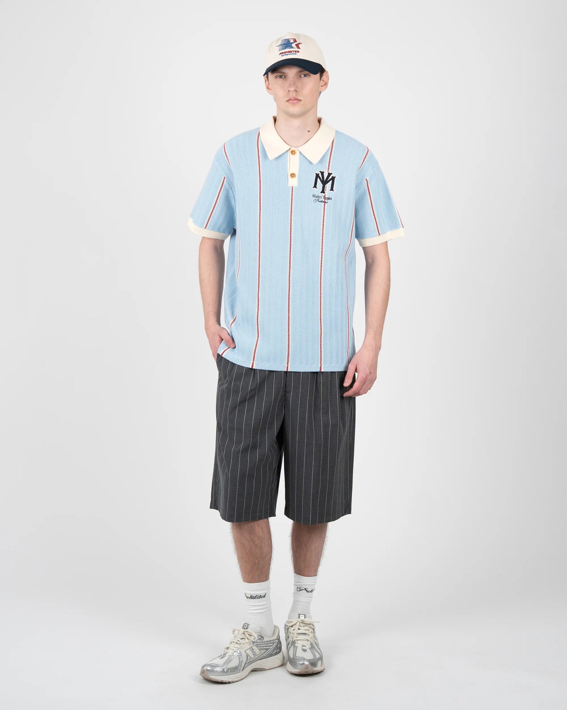 PROHIBITED Off Season Knit Polo - Blue - FREESTYLE LLORET