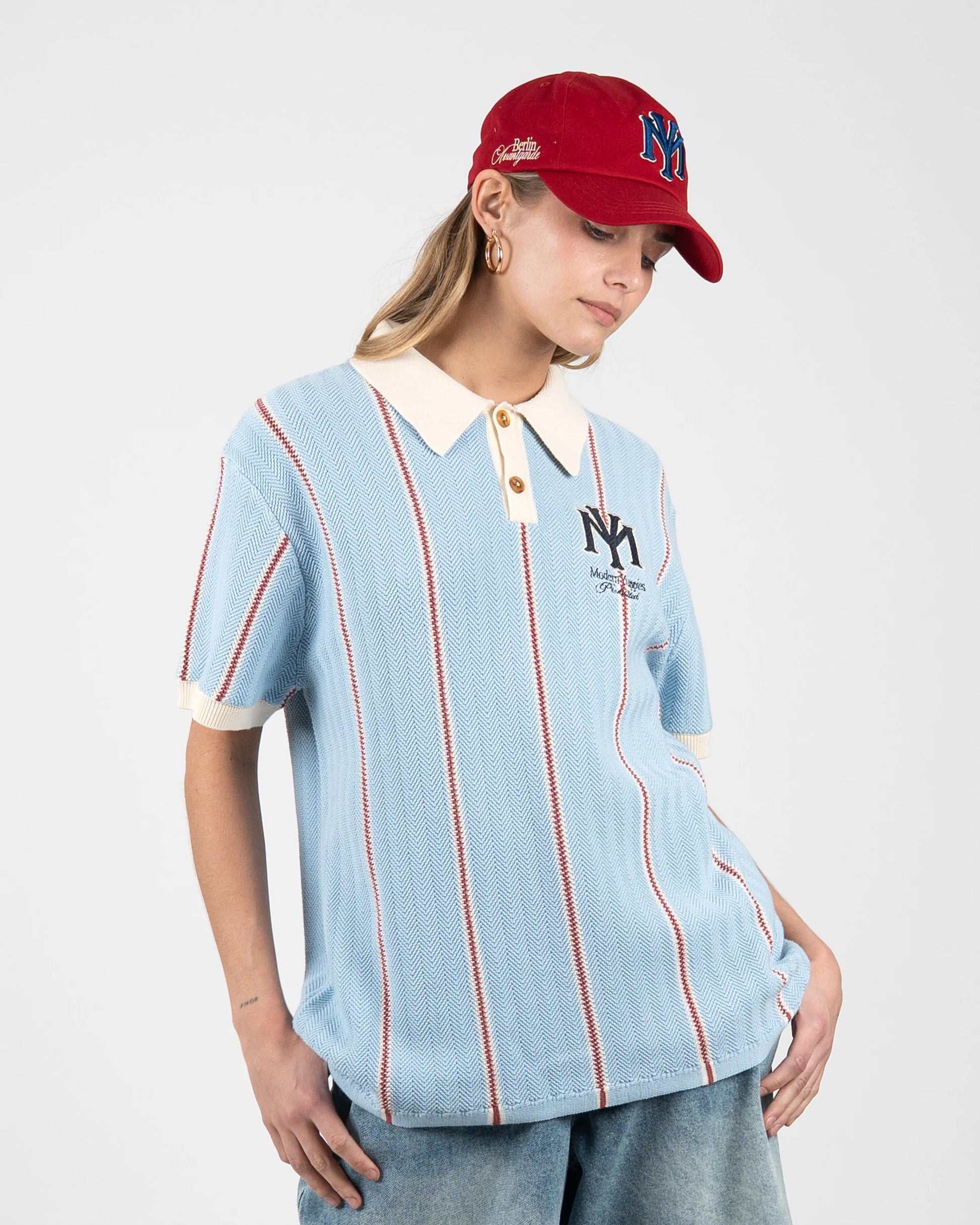 PROHIBITED Off Season Knit Polo - Blue - FREESTYLE LLORET