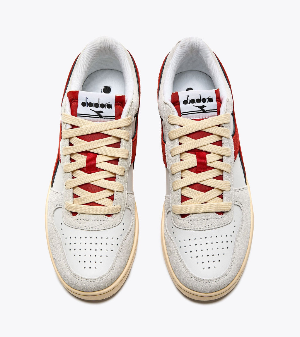 DIADORA MAGIC BASKET LOW SUEDE LEATHER - White Ferrari Red Italy