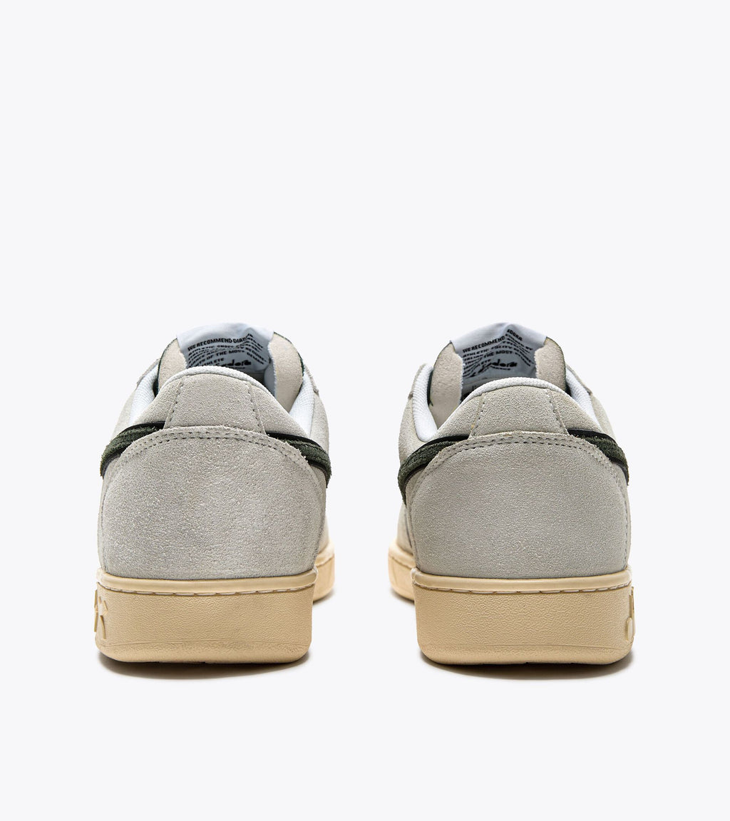 DIADORA MAGIC BASKET LOW SUEDE LEATHER - White Dark Forest