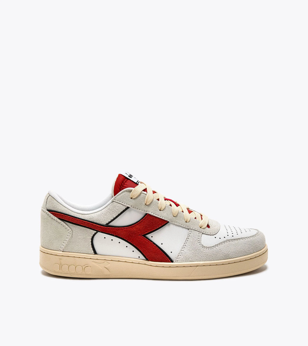 DIADORA MAGIC BASKET LOW SUEDE LEATHER - White Ferrari Red Italy