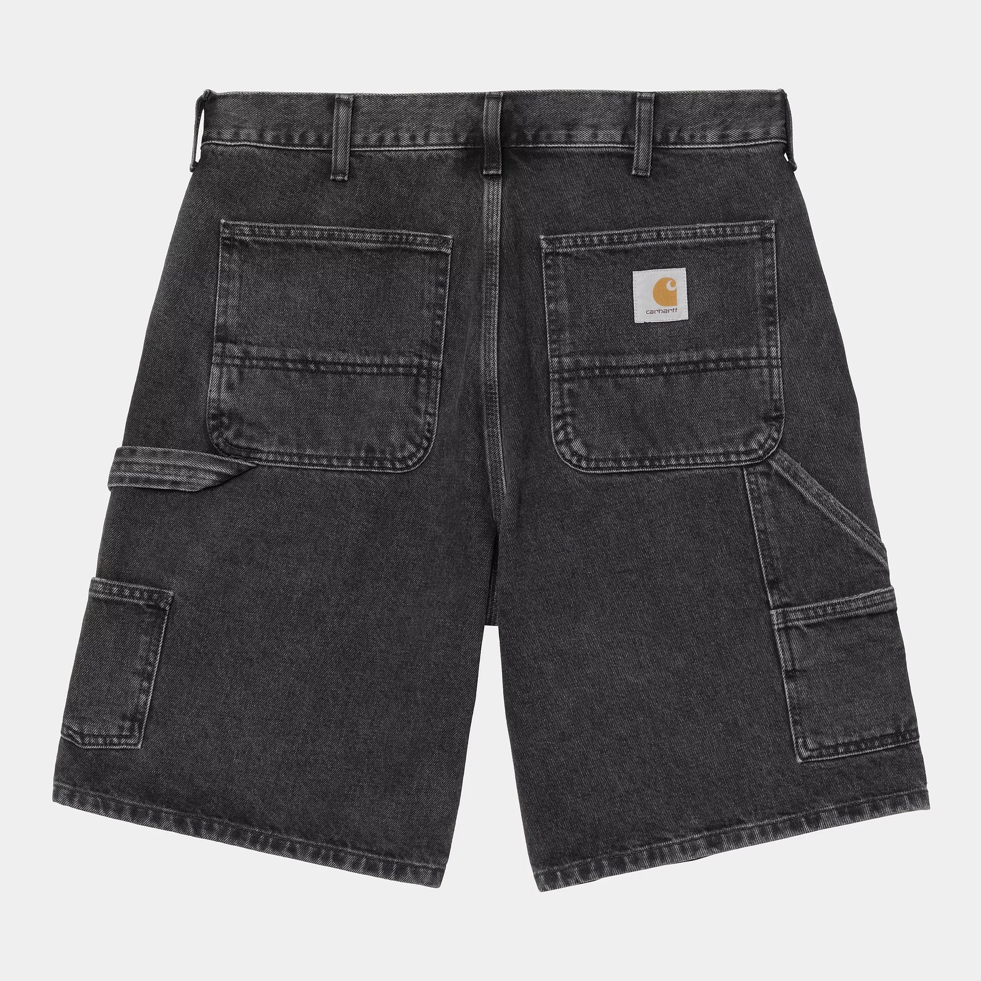CARHARTT WIP Double Knee Short - Black Stone Washed