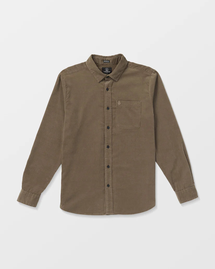 VOLCOM ZANDER LS SHIRT - Brown TEK