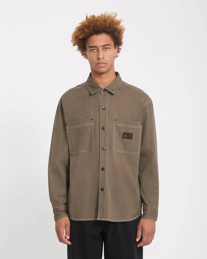 VOLCOM Levelstone L/S SHIRT - Earth