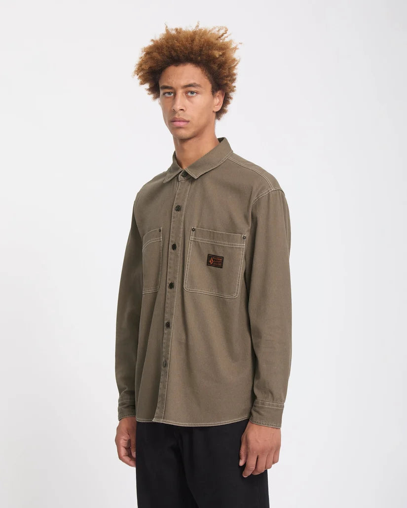 VOLCOM Levelstone L/S SHIRT - Earth