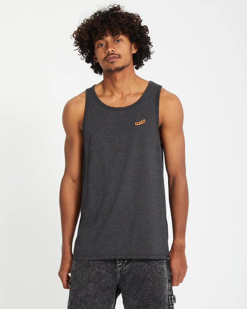 VOLCOM PISTOL STONE TANK TOP TEE - Heather Black - FREESTYLE LLORET