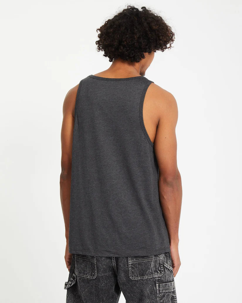 VOLCOM PISTOL STONE TANK TOP TEE - Heather Black - FREESTYLE LLORET