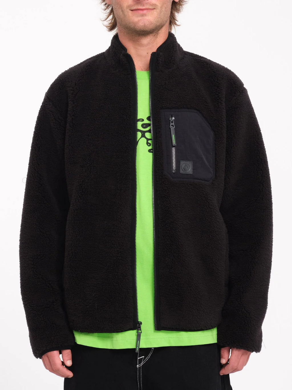 VOLCOM Muzzer Fuzzar Zip Sherpa - Black