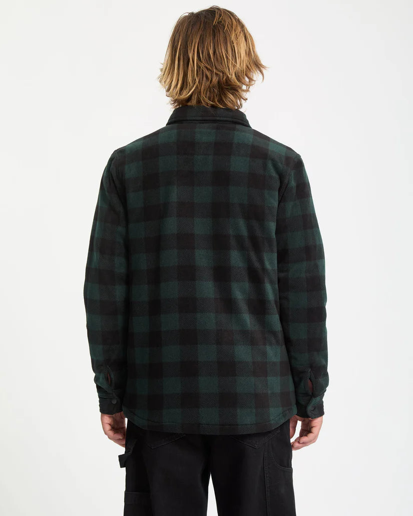 VOLCOM BOWERED FLEECE L/S - Dark Green Black SCARAB