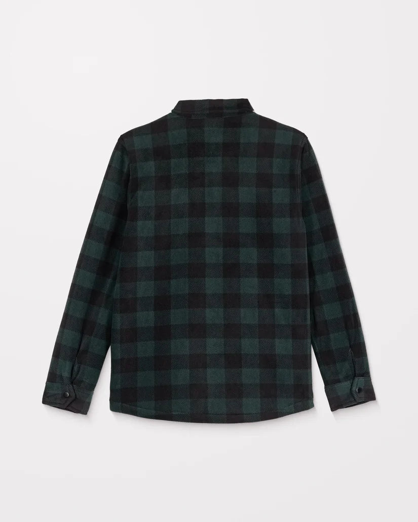 VOLCOM BOWERED FLEECE L/S - Dark Green Black SCARAB