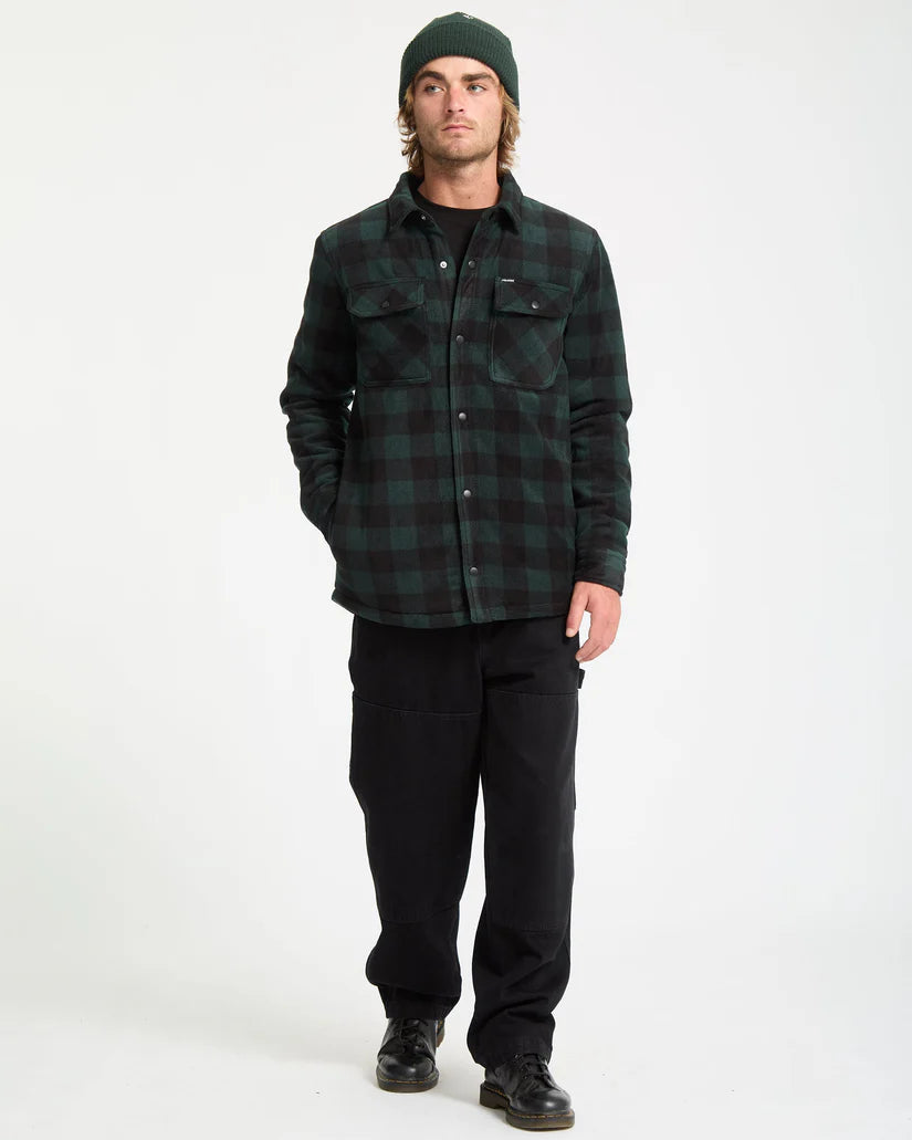 VOLCOM BOWERED FLEECE L/S - Dark Green Black SCARAB