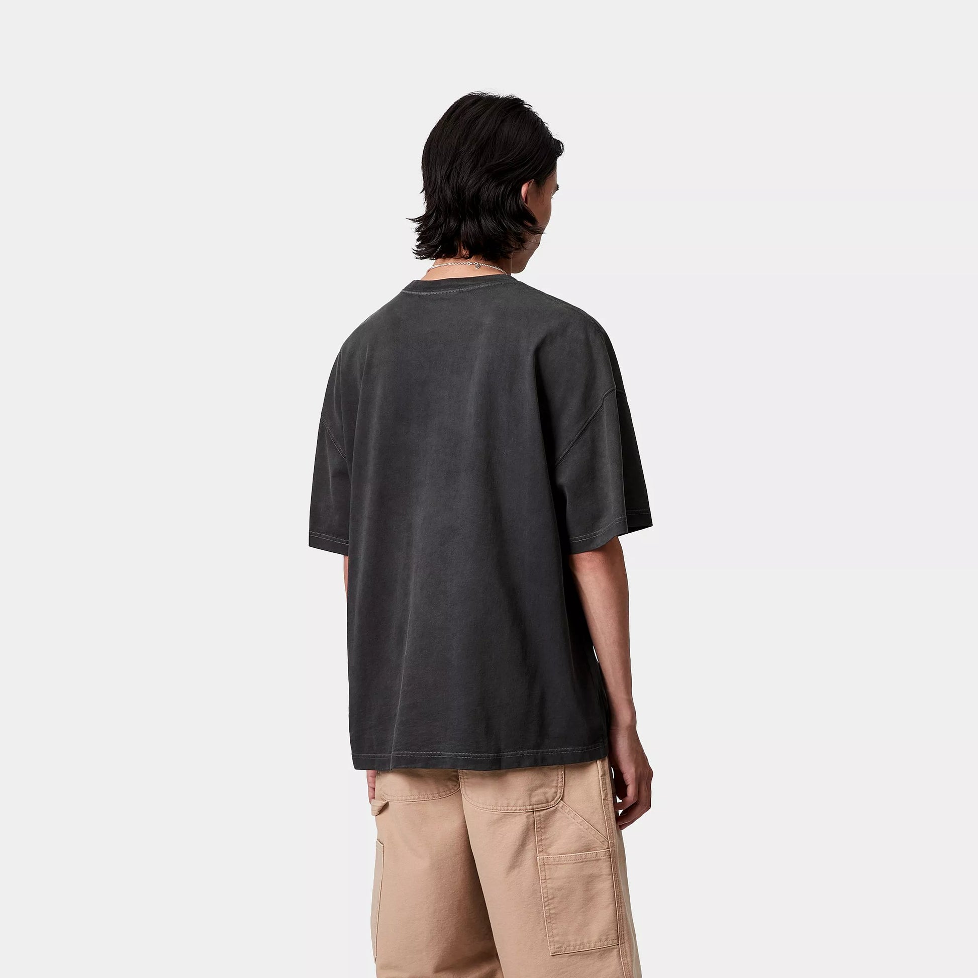 CARHARTT WIP S/S Hudson Pocket T-Shirt - Black (chalk wash)